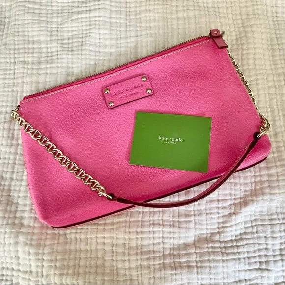 Kate Spade | Pink Leather Shoulder Zip Purse Handbag - Picture 9 of 9
